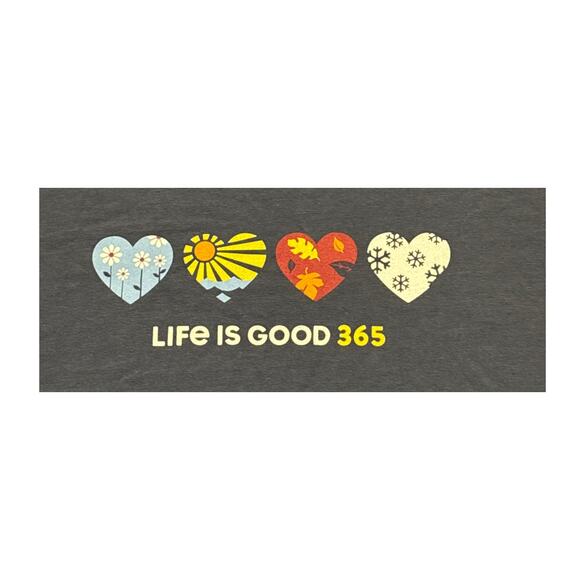 Life is Good Women’s XXXL T-Shirt – 4 Season Hearts Graphic – Navy Blue - Picture 4 of 6